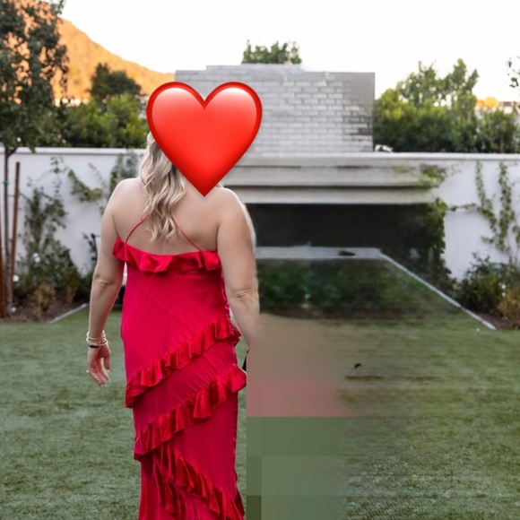 Vibrant Red Ruffle Dress - Picture 3 of 3